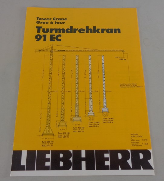 Datenblatt / Technische Beschreibung Liebherr Turmdrehkran 91 EC von 03/1992