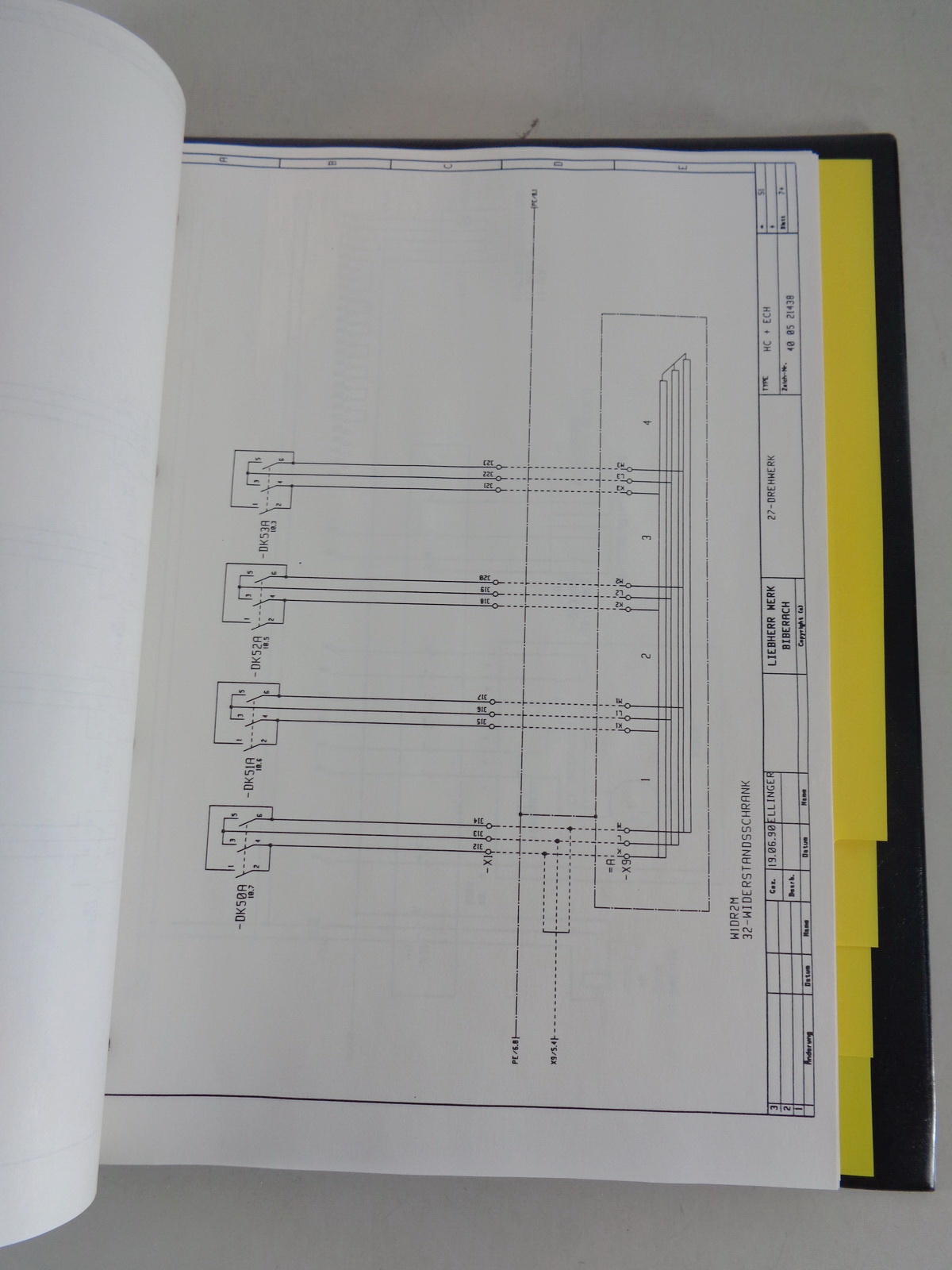Datenblatt Technische Beschreibung Liebherr Turmdrehkran 112 EC-H von 03/1990 