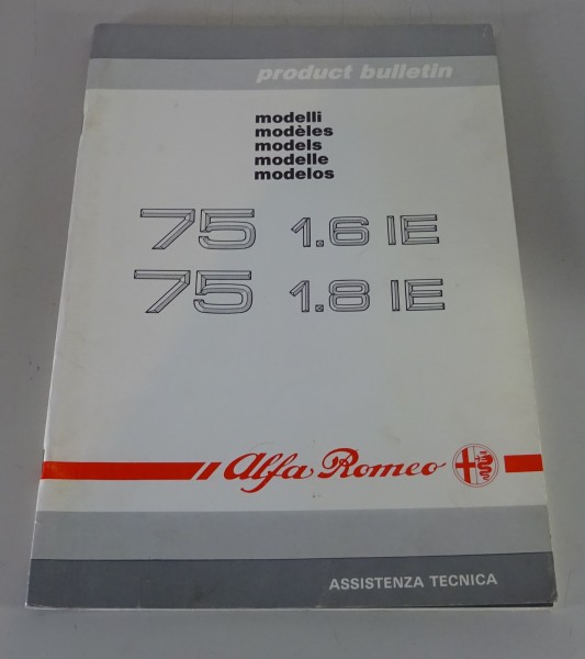 Product Bulletin / Einführungsschrift Alfa Romeo Alfa 75 1.6 IE / 1.8 IE St.1989