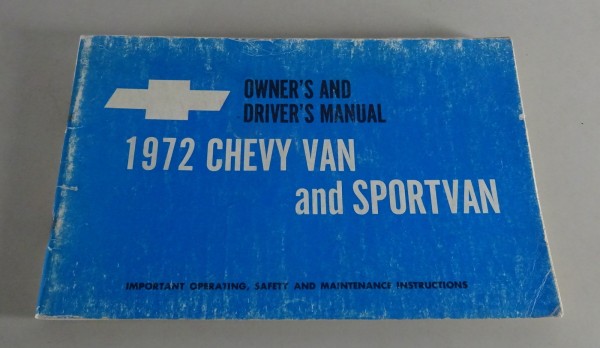 Owner´s Manual / Handbook Chevrolet Van & Sportvan Stand 1972