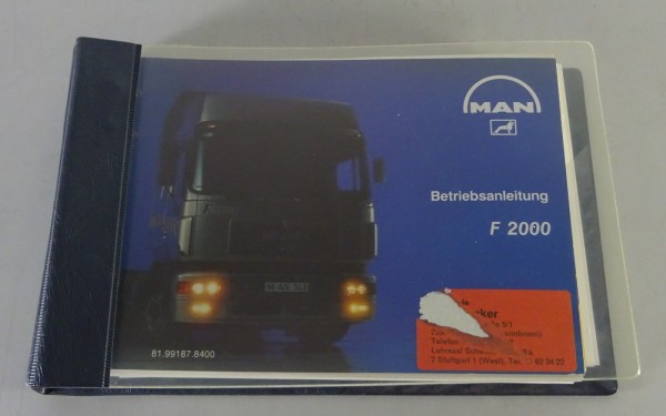Betriebsanleitung / Handbuch MAN Frontlenker schwere Reihe F 2000 Stand 08/1994