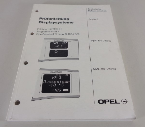 Werkstatthandbuch Prüfanleitung Opel Omega B Display Stand 04/1994