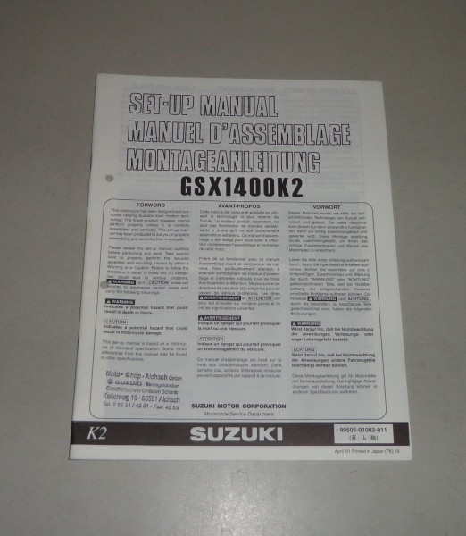 Montageanleitung / Set Up Manual Suzuki GSX 1400 K Stand 04/2001