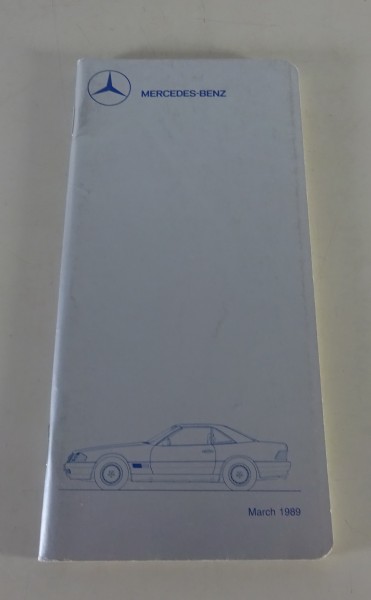 Data Book / Datenbuch Mercedes-Benz W201 / W124 / W126 / R129 Stand 03/1989