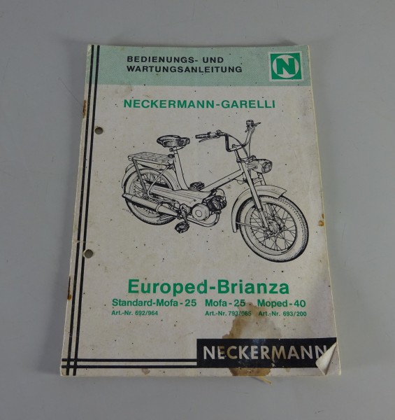 Betriebsanleitung / Handbuch Neckermann Garelli Europed-Brianza Baujahr 1971-74