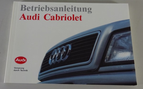 Betriebsanleitung / Handbuch Audi Cabriolet | Stand 07/1992