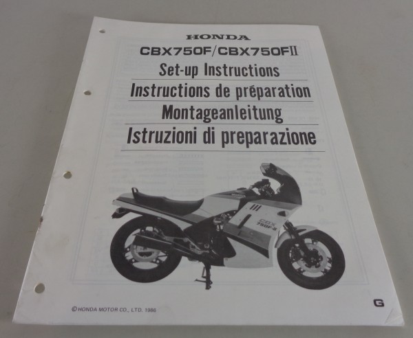 Montageanleitung / Set Up Manual Honda CBX 750F / CBX 750FII Stand 1986