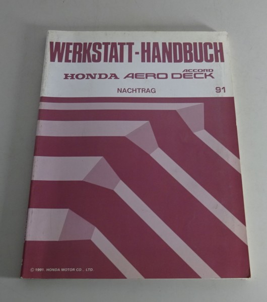 Werkstatthandbuch Nachtrag Honda Accord Aero Deck / Kombi Typ CB8 Stand 1991