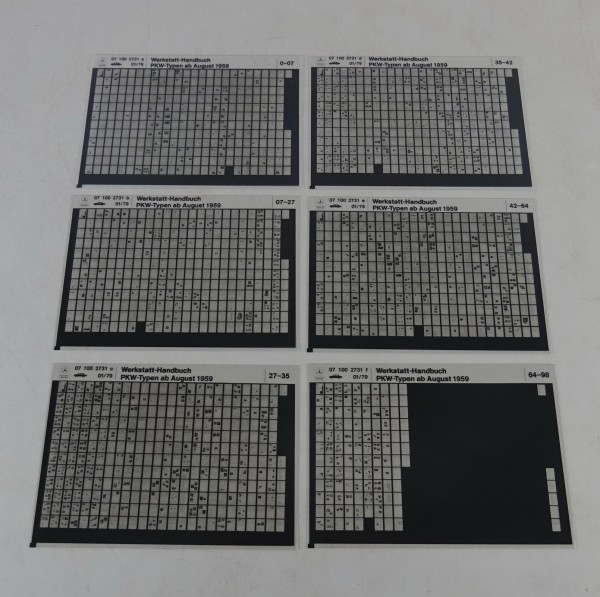 Werkstatthandbuch Microfich Mercedes-Benz W110 - 112 R113 230 + 250 SL - 08/1959