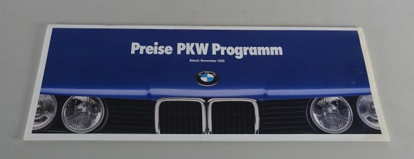 Preisliste / Prospekt BMW E30 / E34 / E32 / E31 Stand 09/1989