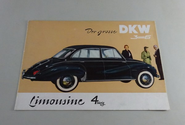 Faltprospekt / Prospekt Der große DKW 3=6 Limousine Stand 1950er