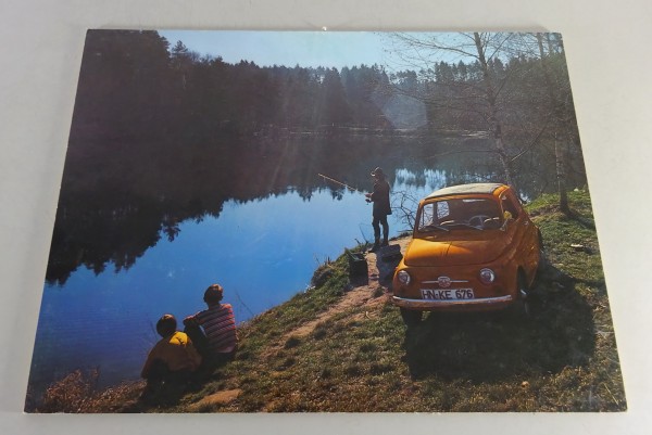 Showroom-Bild / Schauraumbild Fiat 500 mit Teichlandschaft - original