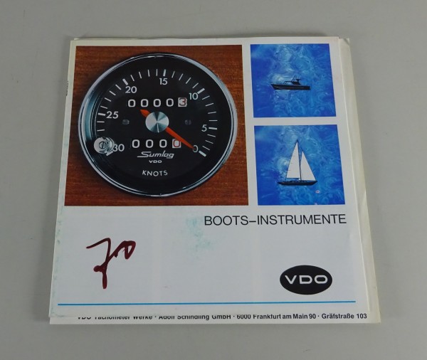 Prospekt / Broschüre VDO Bootsinstrumente Stand 01/1970