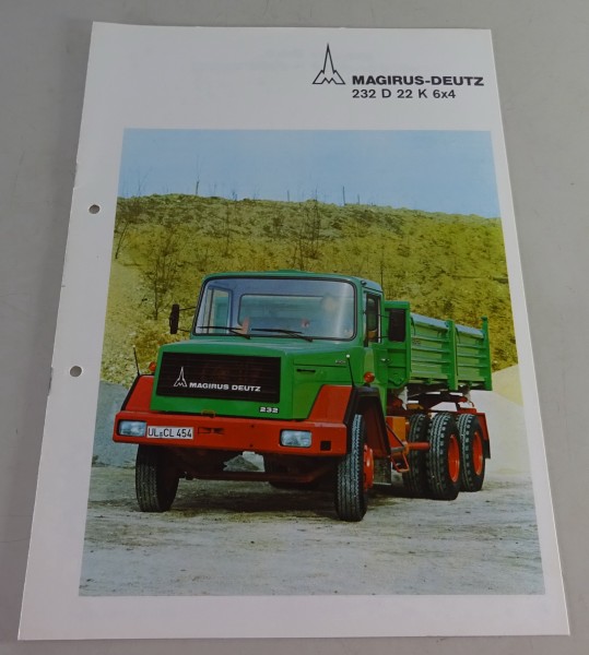 Prospekt / Broschüre Magirus-Deutz LKW 232 D 22 Kurzhauber 6x4 Stand 10/1974