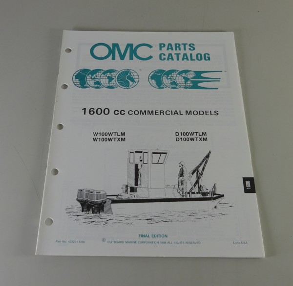 Teilekatalog Johnson Evinrude Outboards 1600 CC Commercial Models Stand 5/1988