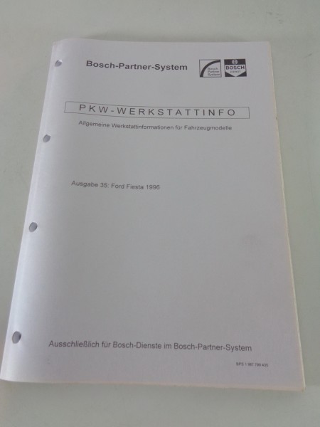 Werkstatthandbuch von Bosch für Ford Fiesta Stand 12/1996