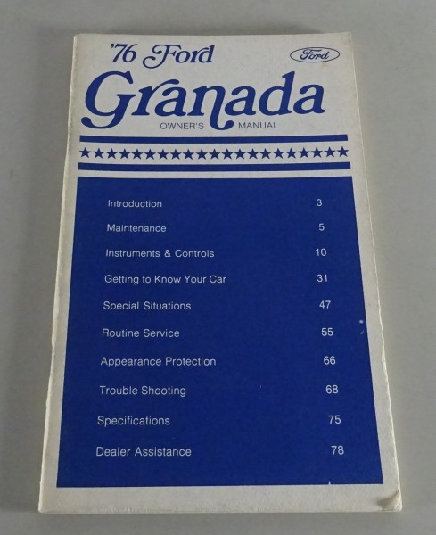 Owner´s Manual / Handbook Ford Granada Stand 1976