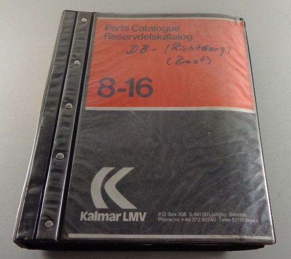 Teilekatalog / Parts list Kalmar LMV Forklift / Gabelstapler DC 8 - 16