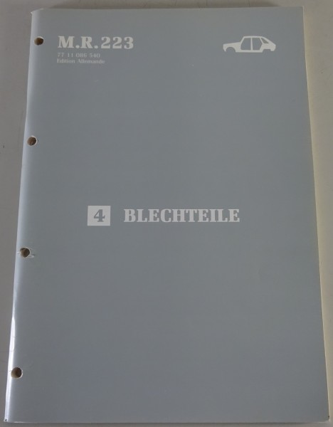 Werkstatthandbuch / Reparaturanleitung Renault Trafic 4 Blechteile Stand 1990
