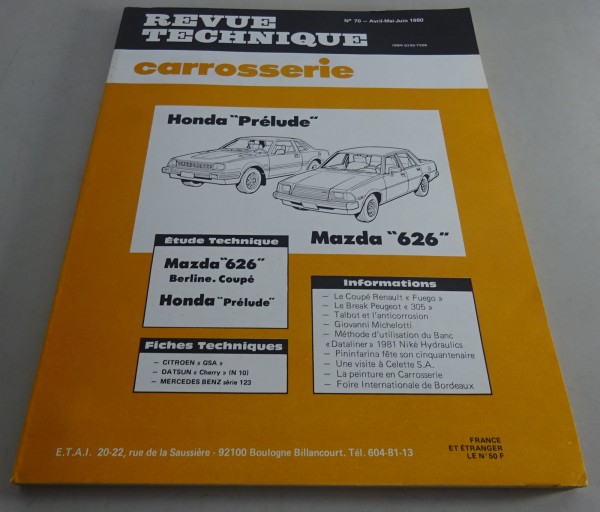 Reparaturanleitung Revue Technique Modell: Honda Prélude&Mazda 626 Stand 06/1980