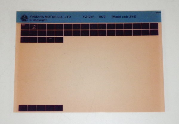 Microfich Parts Catalogue / Ersatzteilkatalog Yamaha YZ 125 F Stand 1979