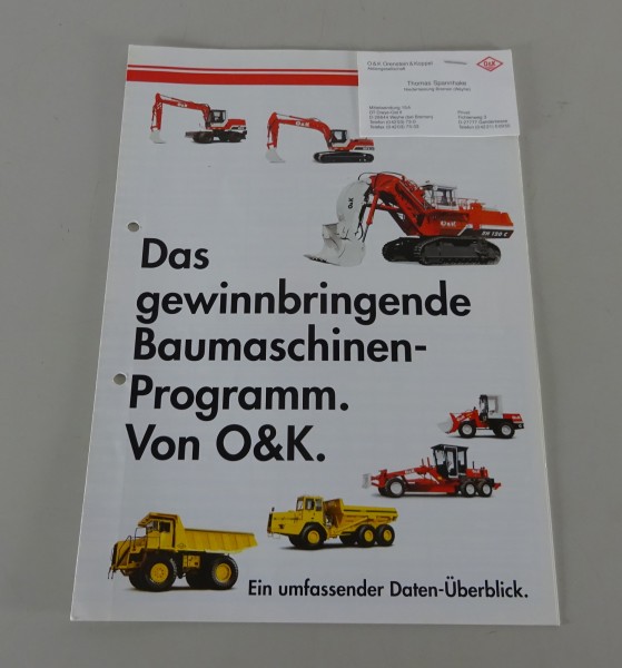 Prospekt / Broschüre O&K Baumaschinen-Programm Stand 11/1994