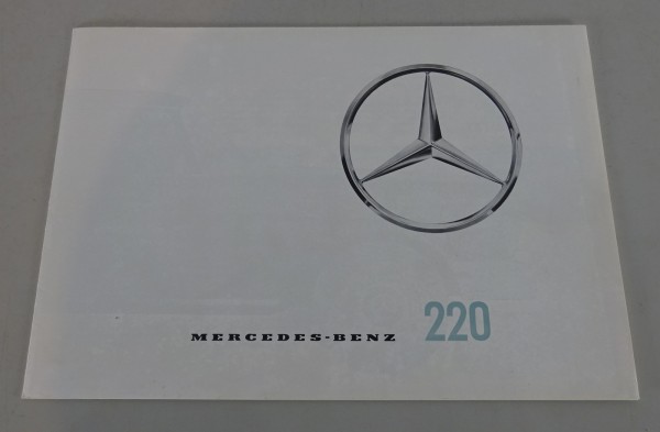 Brochure Mercedes Benz 220 Achter FIN W111 -editie 01/1965 niederländisch