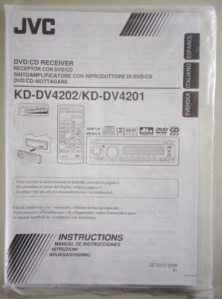 Betriebsanleitung / Operating Instructions JVC KD-DV4202 / KD-DV4201 Stand 2005