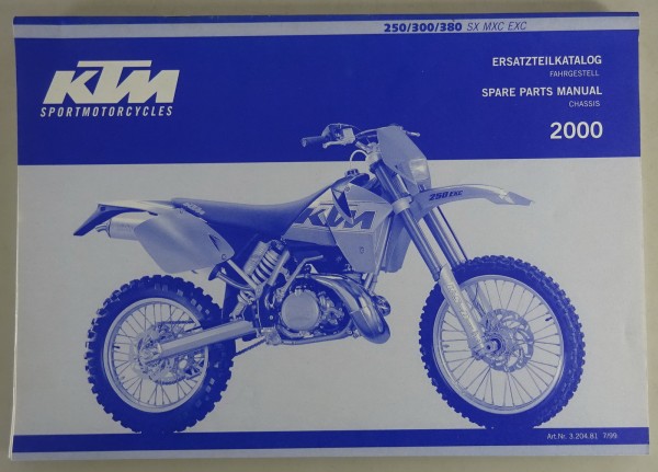 Teilekatalog Fahrgestell KTM 250 / 300 / 380 SX, MXC, EXC Modelljahr 2000