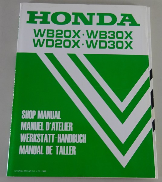 Werkstatthandbuch / Workshop Manual Honda Wasserpumpe WB20X/30X / WD20X/30X 1986