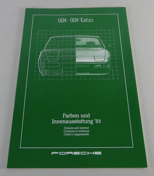 Prospekt Porsche 924 / 924 Turbo Farben und Innenausstattung Modelljahr 1981