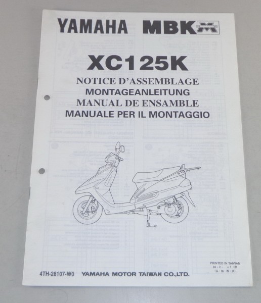 Montageanleitung / Set Up Manual Yamaha XC 125 K Stand 02/1996