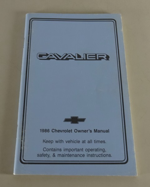 Owner´s Manual / Handbook Chevrolet Cavalier Stand 1986