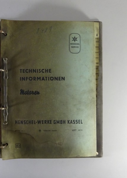 Service-Information Henschel LKW-Motoren 4 R 1013 / 6 R 1013 etc. Stand ab 1960