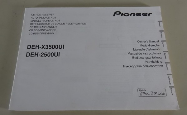 Betriebsanleitung / Handbuch Pioneer DEH-X3500UI | DEH-2500UI Stand 2012