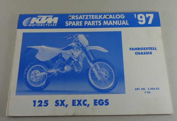 Teilekatalog KTM 125 SX, EXC, EGS Baujahr 1997 Fahrgestell