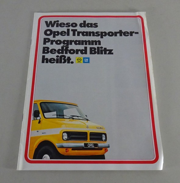 Prospekt / Broschüre Opel Bedford Blitz Kombi / Kastenwagen / Pritsche '09/1977