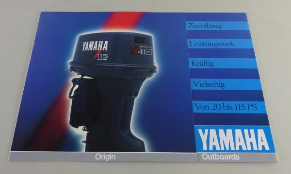 Faltprospekt / Broschüre Yamaha Bootsmotoren Origin 20 - 115 PS