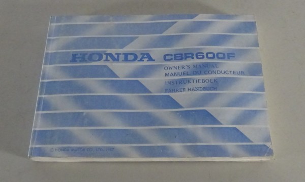Betriebsanleitung Honda CBR600F 1987
