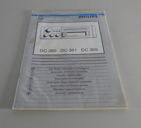 Betriebsanleitung / Handbuch Radio Philips DC 360 / DC 361 / DC 365