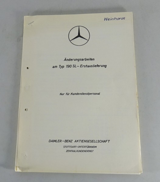 Änderungsarbeiten Mercedes R121 Typ SL von 08/1955