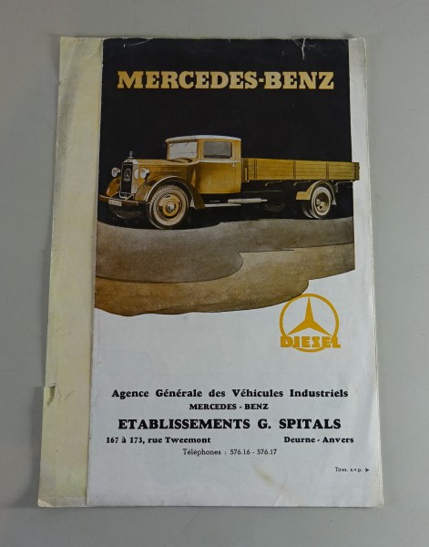 Faltprospekt Mercedes-Benz L 4065 mit OM 65 Stand 1935-38 - französisch