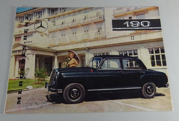 Prospekt / Broschüre Mercedes-Benz 190 W121 Ponton 75 PS (DIN) v. 1956