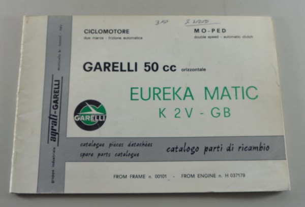 Teilekatalog Garelli 50 cc Eureka Matic K 2 V von 1979