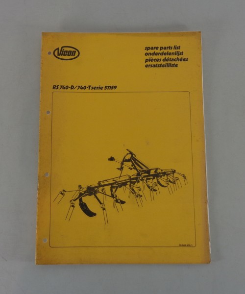 Teilekatalog Vicon Wender RS 740-D / 740-T Serie 51159
