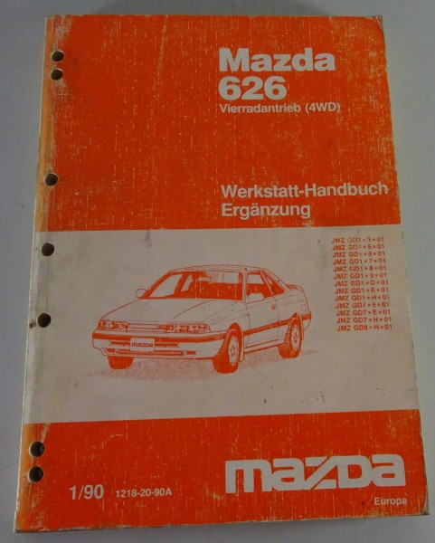 Werkstatthandbuch Ergänzung Mazda 626 Allrad / 4WD Typ GD/GV Stand 01/1990