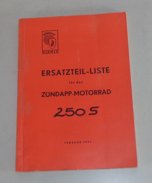 Teilekatalog / Ersatzteile Zündapp Motorrad 250 S von 02/1957