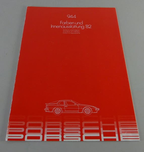 Prospekt Porsche 944 Farben und Innenausstattung Modelljahr 1982
