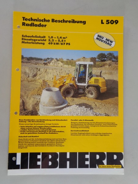 Datenblatt / Technische Beschreibung Liebherr Stereolader L 509 Stand 10/1994