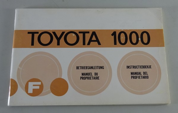 Betriebsanleitung Toyota 1000/Publica / Daihatsu Consorte Typ UP30/KP30 von 1975